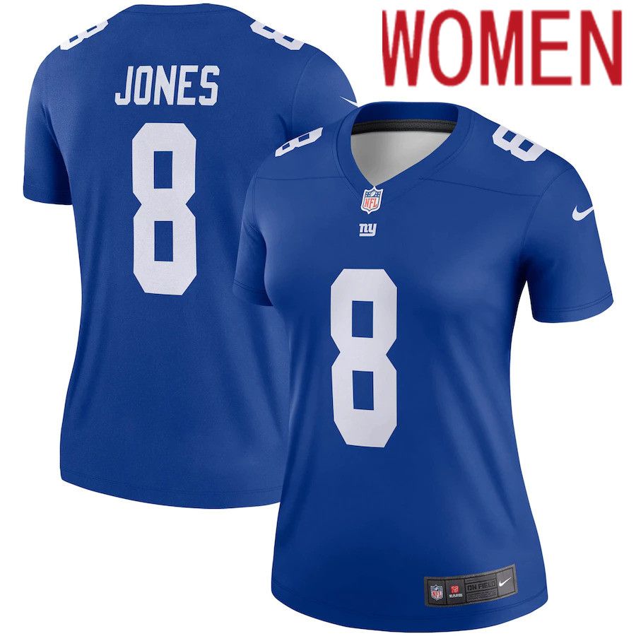 Cheap Women New York Giants 8 Daniel Jones Nike Royal Legend NFL Jersey